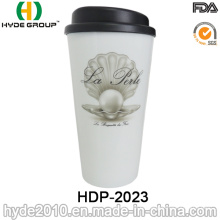 Taza de café plástica no frágil portátil de la pared doble (HDP-2023)